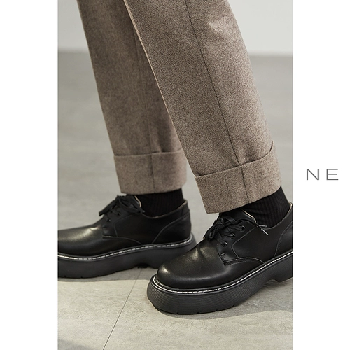 Шерстяные демисезонные мужские штаны, в корейском стиле, увеличенная толщина, свободный прямой крой