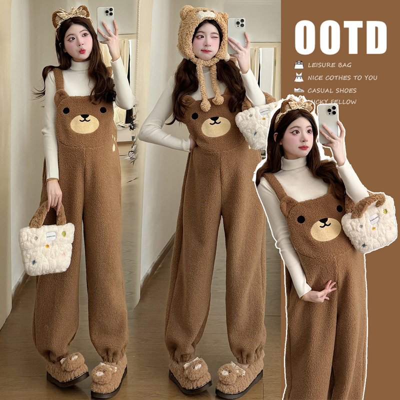 Maternity Wear Diary: New Autumn/Winter Maternity Outfit Set - Fleece-Lined and Thickened Maternity Overalls and Loose Top Two-Piece Set for Autumn Maternity Wear Diary: New Autumn/Winter Maternity Outfit Set - Fleece-Lined and Thickened Maternity Overalls and Loose Top Two-Piece Set for Autumn