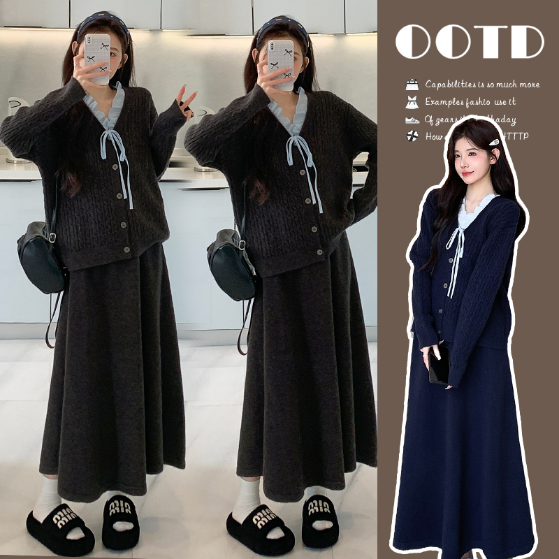 Maternity Wear Diary: Maternity Wear Autumn Set, New Style Tops, Fashionable Loose Skirts for Pregnancy, Autumn and Winter Two-Piece Set Maternity Wear Diary: Maternity Wear Autumn Set, New Style Tops, Fashionable Loose Skirts for Pregnancy, Autumn and Winter Two-Piece Set