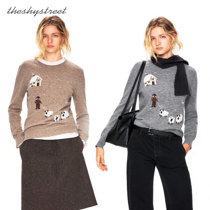 The Shy Street All-Wool Ranch Pattern Jacquard Knitwear