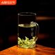 耐热绿茶玻璃办公茶叶花茶杯家用透明商务喝水高级杯子把手防爆