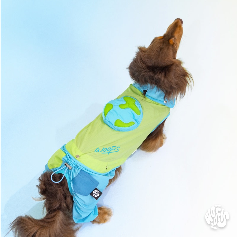 Woofis Detachable Upf50+ Four-Legged Sun Protection Clothing - Earth Blue Summer Pet Clothing for Dachshund and West Highland