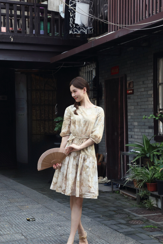Limited Time 10% off | Zhang Xinxin's Gradient Dyed Hibiscus Cotton Classical Tie-Up Autumn New Collection