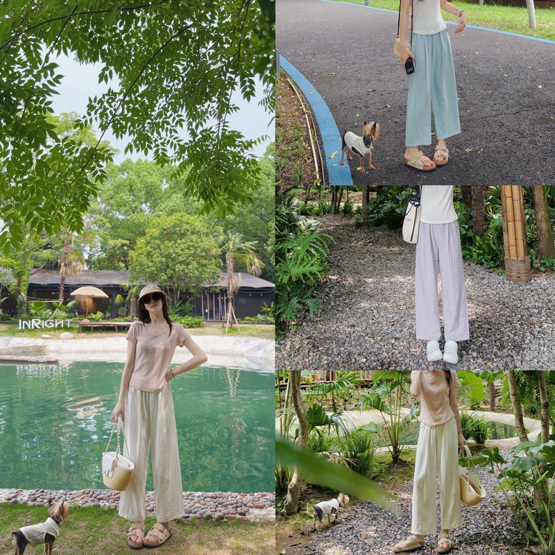 Y.M |   Tofu Pants 3.0 Upgraded Version for Short/Tall People High-Density Pima Bark Wrinkle Casual Pants 1007