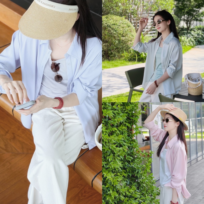 Y.M | Xiaobingtang "Anti-Wrinkle Ice Feel Protein" Summer Cool Feeling High-Quality Fashionable Versatile Sun Protection Shirt 9931 Y.M | Xiaobingtang "Anti-Wrinkle Ice Feel Protein" Summer Cool Feeling High-Quality Fashionable Versatile Sun Protection Shirt 9931