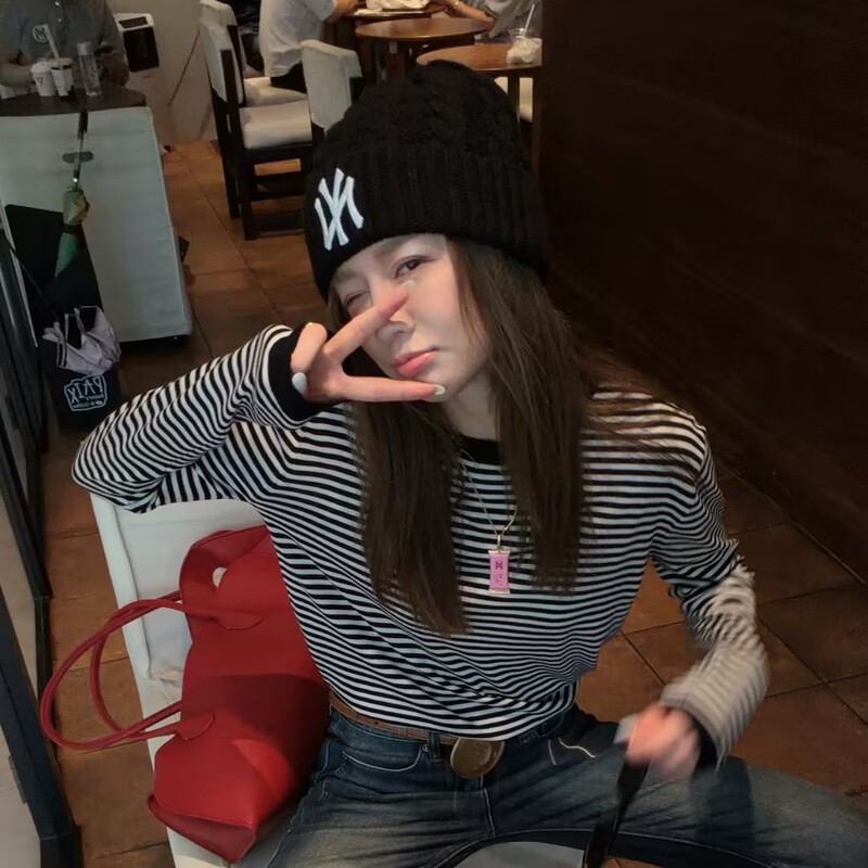Mmekor “Old Story” Knitwear Vibrant Ivy Fashionable Casual Striped Crew Neck Top 32300