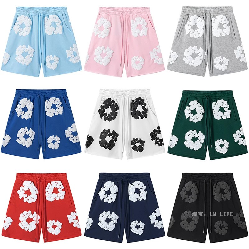 High-Quality Kapok Foam Print American-Style Niche Pure Cotton Sports Shorts Unisex Beach Casual Shorts High-Quality Kapok Foam Print American-Style Niche Pure Cotton Sports Shorts Unisex Beach Casual Shorts