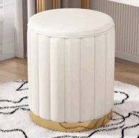 Небольшая круглая подставка для хранения вещей — кремово-белая/высококачественная кожа + высокоэластичная губка.