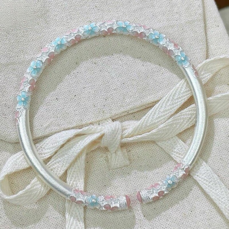 Peach Blossom Enamel Bracelet for Women 2026 New Popular Jewelry Birthday Gift Practical for Girls to Give to Girlfriend Peach Blossom Enamel Bracelet for Women 2026 New Popular Jewelry Birthday Gift Practical for Girls to Give to Girlfriend