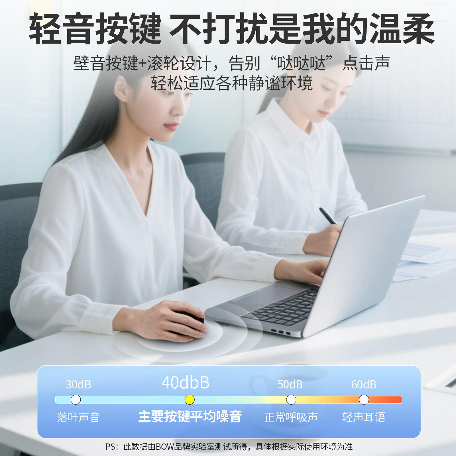 Bow Premium Ergonomic Vertical Wireless Mouse for Laptop and Desktop Computers, Universal for Girls, Silent