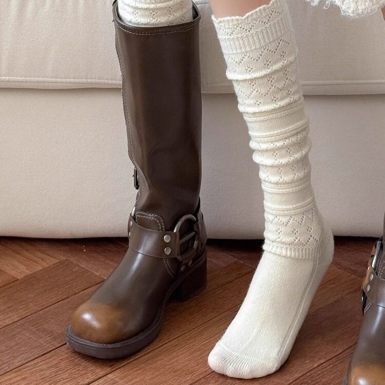 Women's Autumn and Winter Wool Socks, Long Knee-High Socks to Pair with Boots, Warm Thick Socks, Slouch Socks, Boot Socks