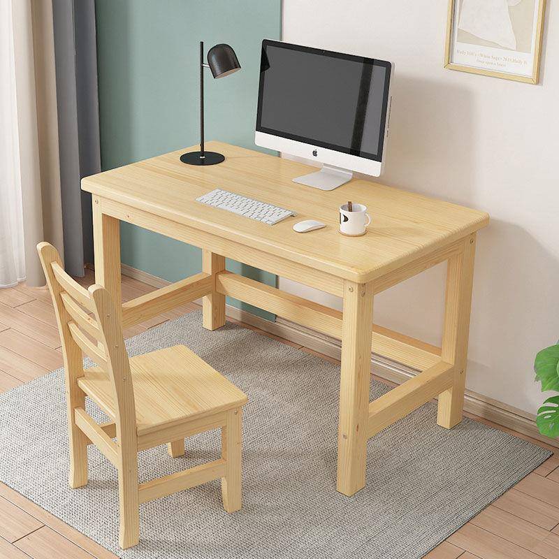 Solid wood desk computer table children's study table writing table and chair simple small office wooden table student desk and chair