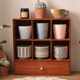 Item storage rack on the table wooden partition rack Living room desktop storage rack against the wall Duobao grid rack