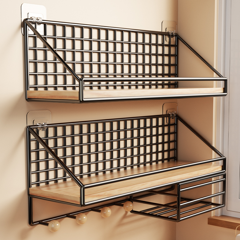 Wall-Mounted Storage Rack, No-Drill, for Student Dormitory Bedside, Dormitory Essential, Wall Hanging Basket, Bedroom Storage Shelf