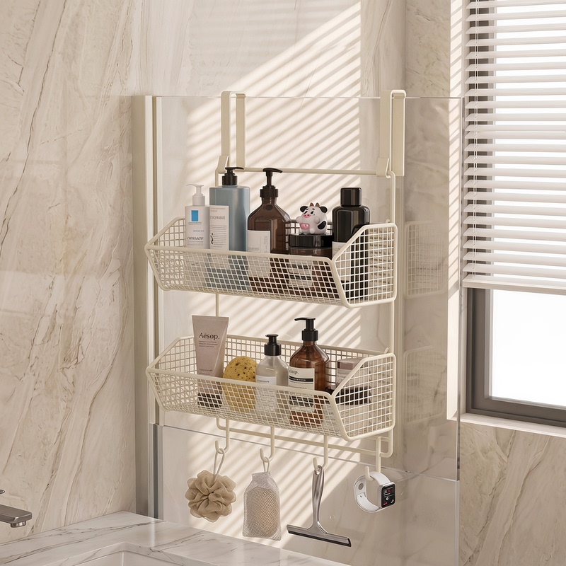 Bathroom Hanging Basket for Storing Shampoo and Shower Gel, No-Drill Towel Rack, Hanging Shelf for Storage Bathroom Hanging Basket for Storing Shampoo and Shower Gel, No-Drill Towel Rack, Hanging Shelf for Storage