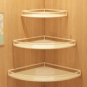 Door corner storage rack without holes on the wall of dormitory multi-functional layered storage partition storage triangular shelf