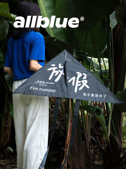 Не работайте сверхурочно во время праздников. Оригинальный воздушный змей Kite, полностью синий, для отдыха на природе, для взрослых, простой в управлении.