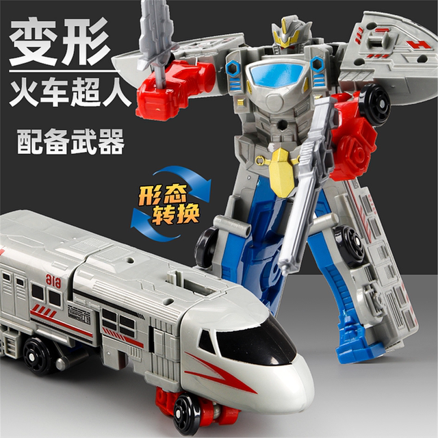 Transformers Robot Train High-Speed Rail Children's Toy Train Transforms into a Mecha Model Boy's Gift for Ages 6 to 5