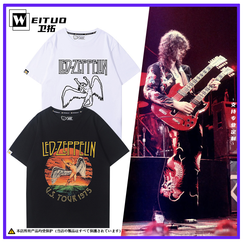 Led Zeppelin Rock Band Merchandise Short-Sleeved Unisex Summer Loose Versatile T-Shirt