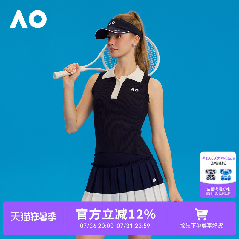 Ao Australian Open Sports Vest Women's Sleeveless Fitness Wear Women's Tennis Top Casual Knitwear Women's 2026 Summer