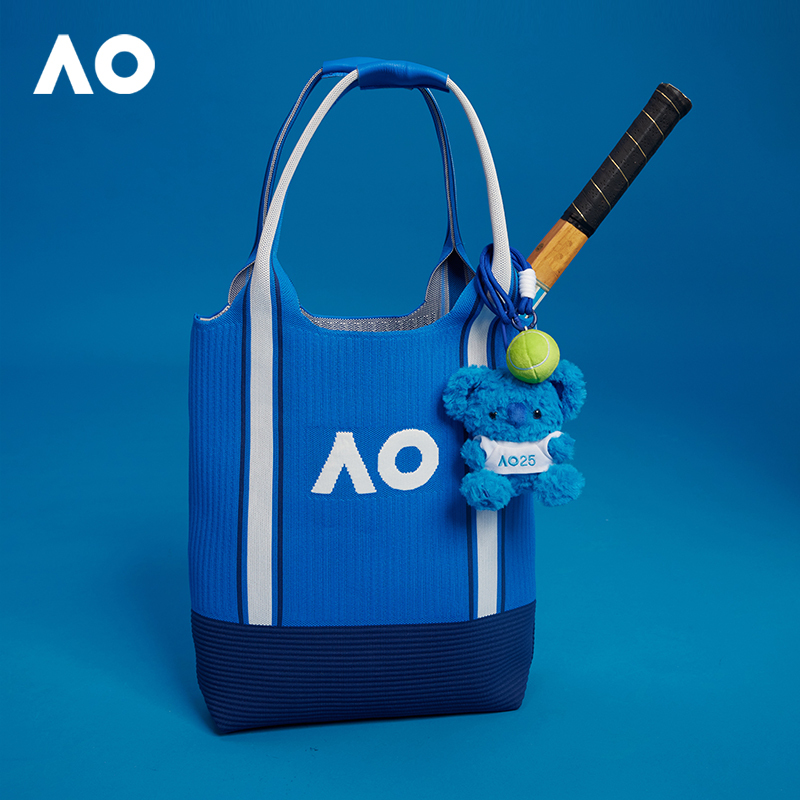 Ao Australian Open Shoulder Bag Tennis Accessories Tennis Bag Badminton Bag Blue Tote Bag Sports Simple Fly-Knit Bag