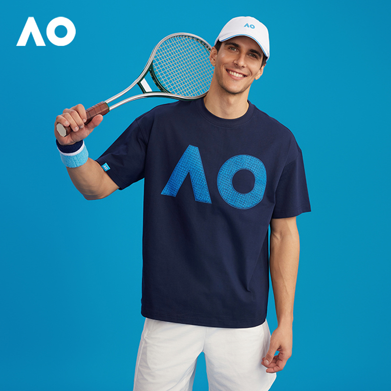 Ao Australian Open Sports Printed T-Shirt Loose Fit 2026 Summer Unisex Couple Style Short-Sleeve Training Tennis Shirt Top T-Shirt