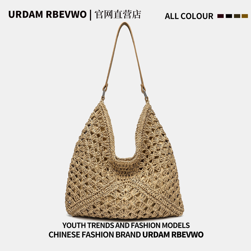 Urdam Rbevwo Large-Capacity Straw Woven Bag for Women 2026 New Summer Seaside Vacation Woven Tote Bag Urdam Rbevwo Large-Capacity Straw Woven Bag for Women 2026 New Summer Seaside Vacation Woven Tote Bag