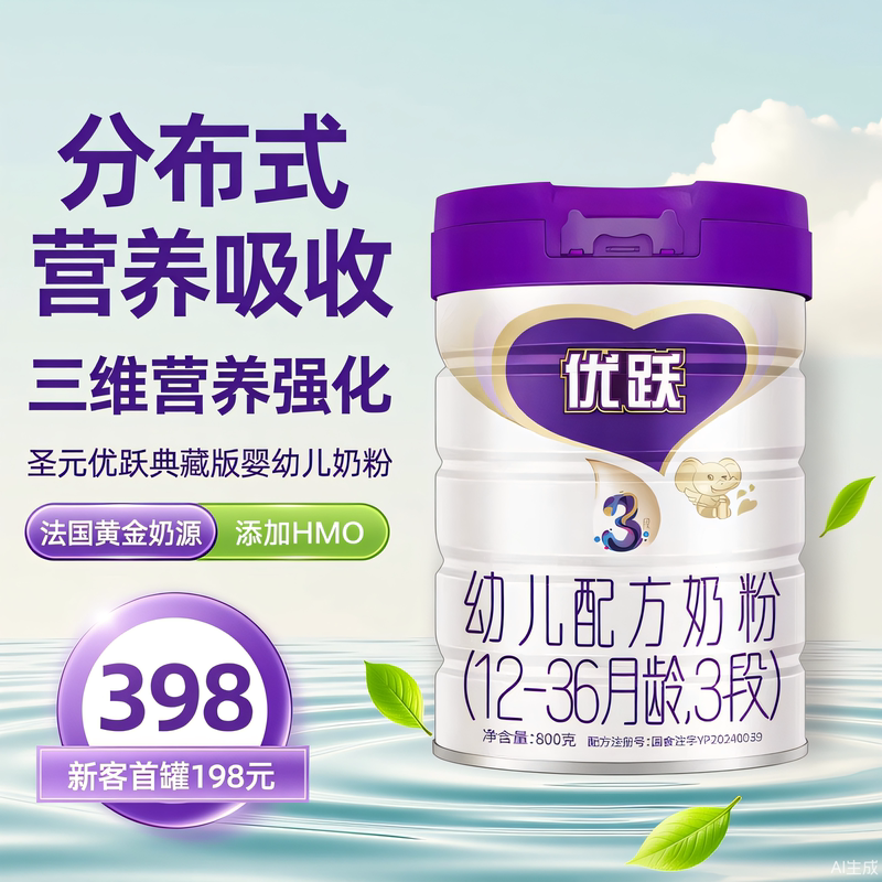 Shengyuan Youyue Infant Milk Powder 800g New National Standard French Milk Source Good Absorption Stage 123 Collector's Edition