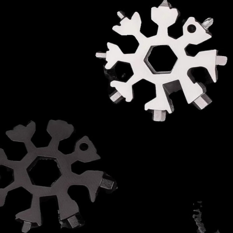 Direct Sale of the New 18-in-1 Snowflake Tool Card, Multifunctional Octagonal Tool, Portable Snowflake-Shaped Hex Tool for Outdoor Use