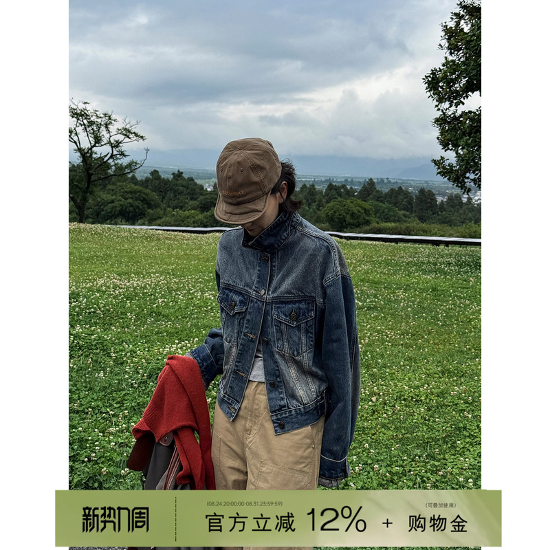 Yololite/'Traveler' Retro American Workwear Denim Jacket for Women, Autumn, Petite, Thin, Short Jacket