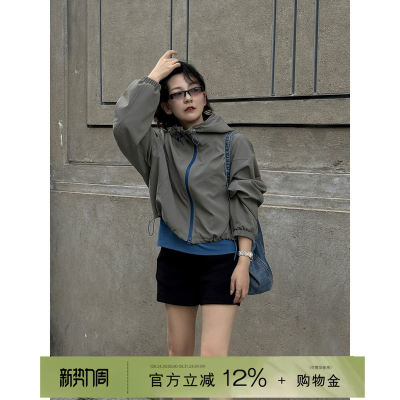Yololite/'Orange Box/Blue Box' 26 Autumn New Casual Simple Zipper Jacket Short Jacket for Women