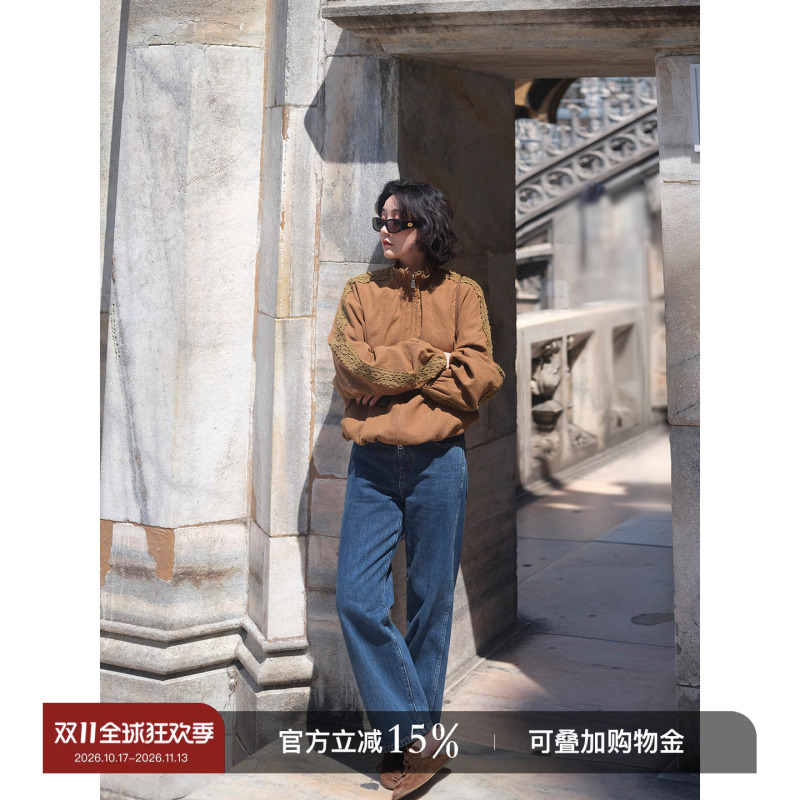 Yololite/'Okayama Cow' 26 Autumn New Vintage Simple Straight Casual Washed Nine-Point Jeans for Women Yololite/'Okayama Cow' 26 Autumn New Vintage Simple Straight Casual Washed Nine-Point Jeans for Women