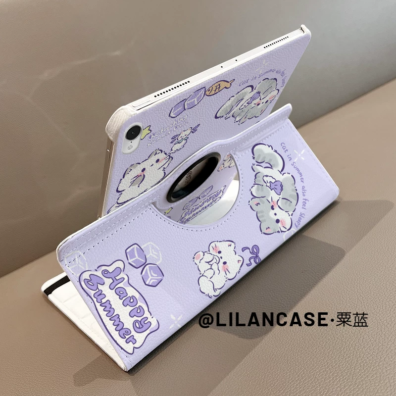 360° вращающийся кожаный чехол для Huawei 2025 MatePad Pro защитный чехол SE с отделением под стилус matepad11 фиолетовый котёнок m6 силикон v9 Honor 11.5S творческая подставка воздух