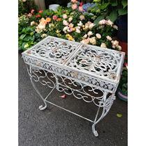 High-end retro cast iron outdoor courtyard iron flower stand stool living room floor-standing storage rack indoor balcony flower pot shelf