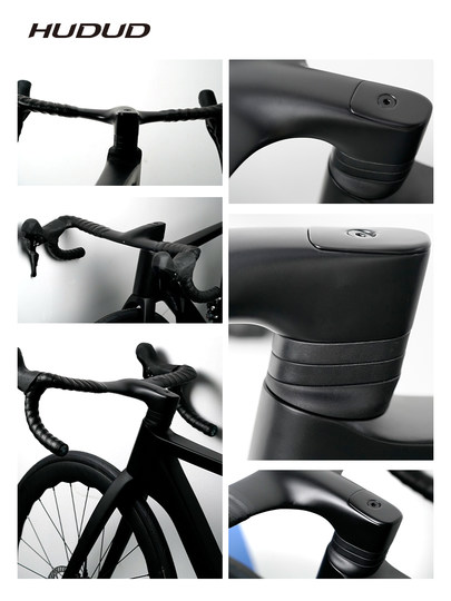 Велосипедный руль Hudud из цельного углеродного волокна с интегрированной изогнутой конструкцией, полностью внутренней прокладкой тросов, сверхлегкий ветрозащитный руль T800, новая модель.