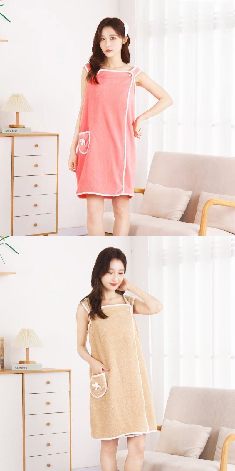 Полотенце для гостиницы 可穿浴巾女成人吊带浴裙可裹浴袍美容院家用吸水速干不掉毛