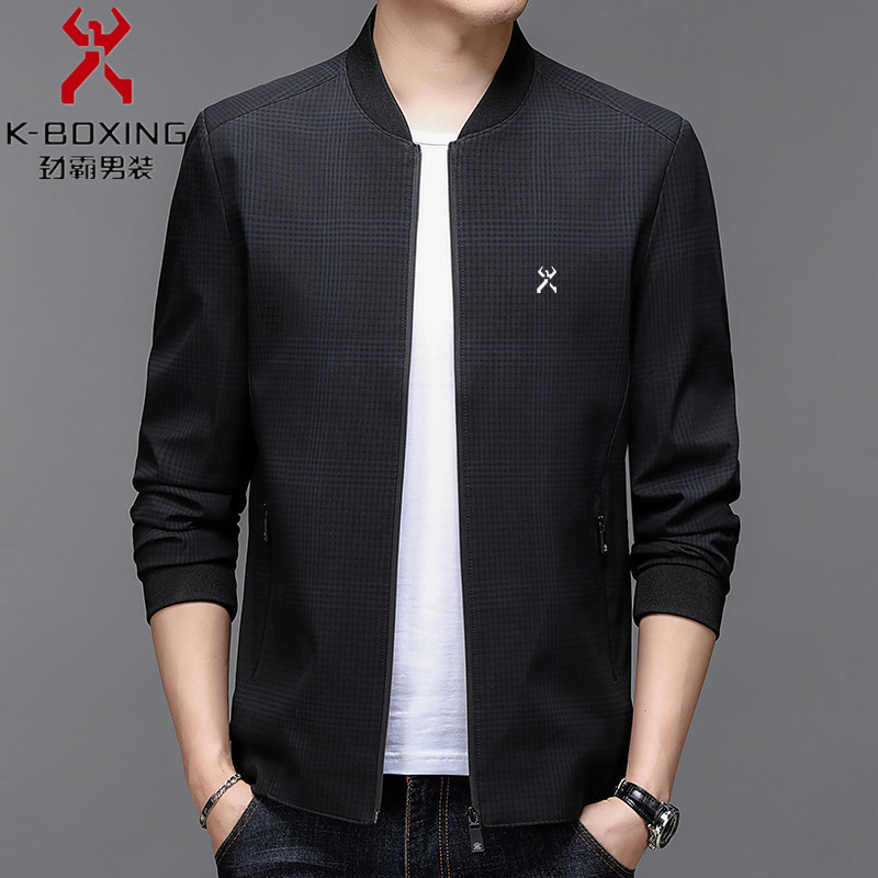Authentic Jingba Men's Jacket, Business Casual Zip-Up Coat, Baseball Collar Men's Clothing, High-End Spring Jacket Top Authentic Jingba Men's Jacket, Business Casual Zip-Up Coat, Baseball Collar Men's Clothing, High-End Spring Jacket Top