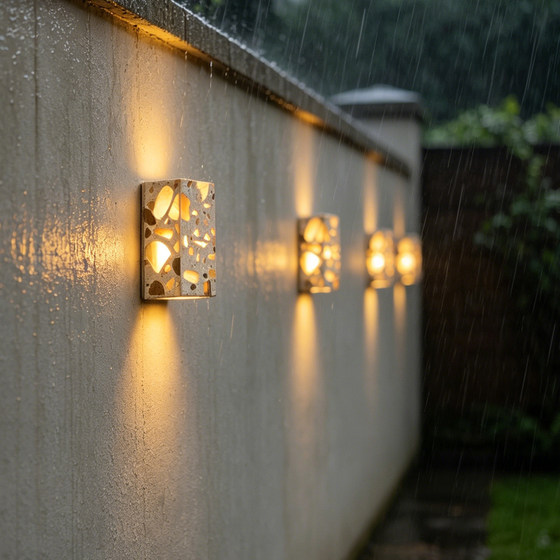 B&B Staircase Corridor Aisle Entrance Wall Lamp Wabi-Sabi Style Balcony Doorway Translucent Stone Outdoor Waterproof Atmosphere Wall Lamp