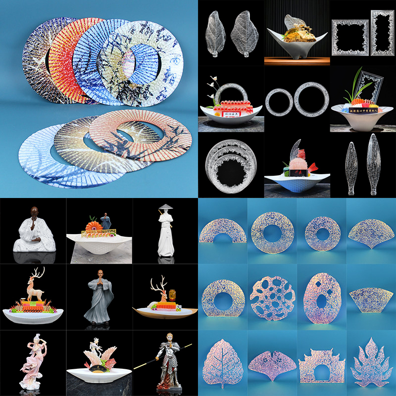 Sashimi Plating Decoration, Hotel Japanese Cuisine Embellishment, High-End Seafood Display, Colorful Plate Decorations, Little Monk, Fairy, Leaves Sashimi Plating Decoration, Hotel Japanese Cuisine Embellishment, High-End Seafood Display, Colorful Plate Decorations, Little Monk, Fairy, Leaves