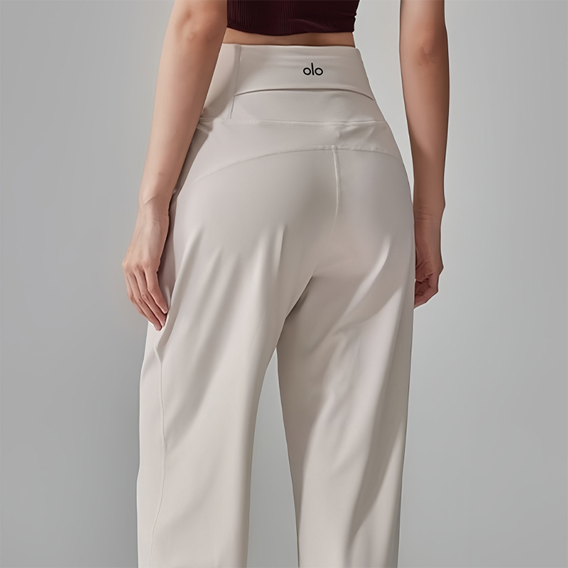 American Sport Spring and Autumn Loose Straight-Leg Sports Pants with Drape Effect, Slimming High-Waisted Running Training Breathable Yoga Pants for Women