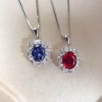 925 silver gold-plated jewelry necklace special-shaped egg-shaped high-carbon diamond necklace moissanite necklace for women 18k white gold ruby