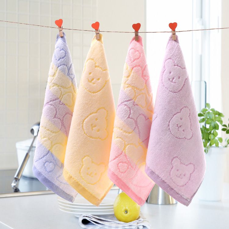 Small Towel, Pure Cotton Face Towel, Household Adult and Baby Hand Towel, Kindergarten Square Towel, Soft Absorbent Saliva Towel