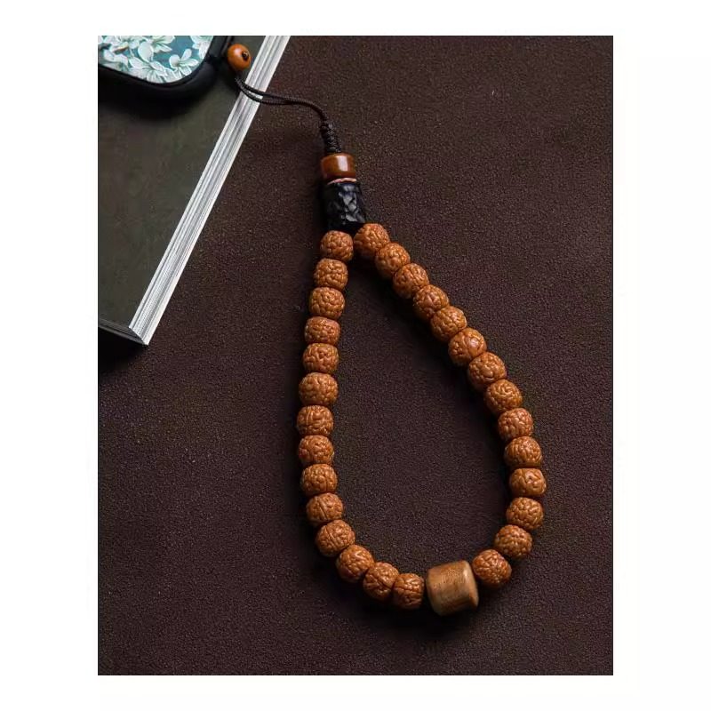 Diamond Bodhi Seed Phone Chain Short Wrist Strap Pendant Original Handicraft Phone Lanyard Ornament Unisex Accessories Durable Hanging Chain Bag Camera Pendant Anti-Loss Creative Hanging Ornament