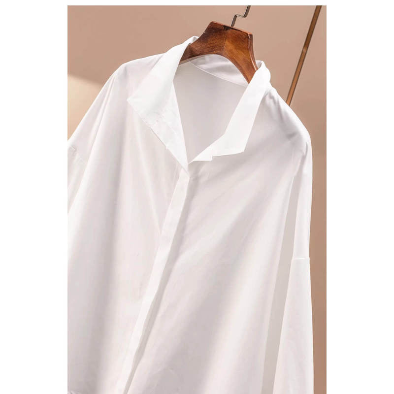 Simple and Relaxed Old Money Style French Cabinet High-Quality Commuting Tencel Cotton Loose White Shirt H Women 07L5 Simple and Relaxed Old Money Style French Cabinet High-Quality Commuting Tencel Cotton Loose White Shirt H Women 07L5