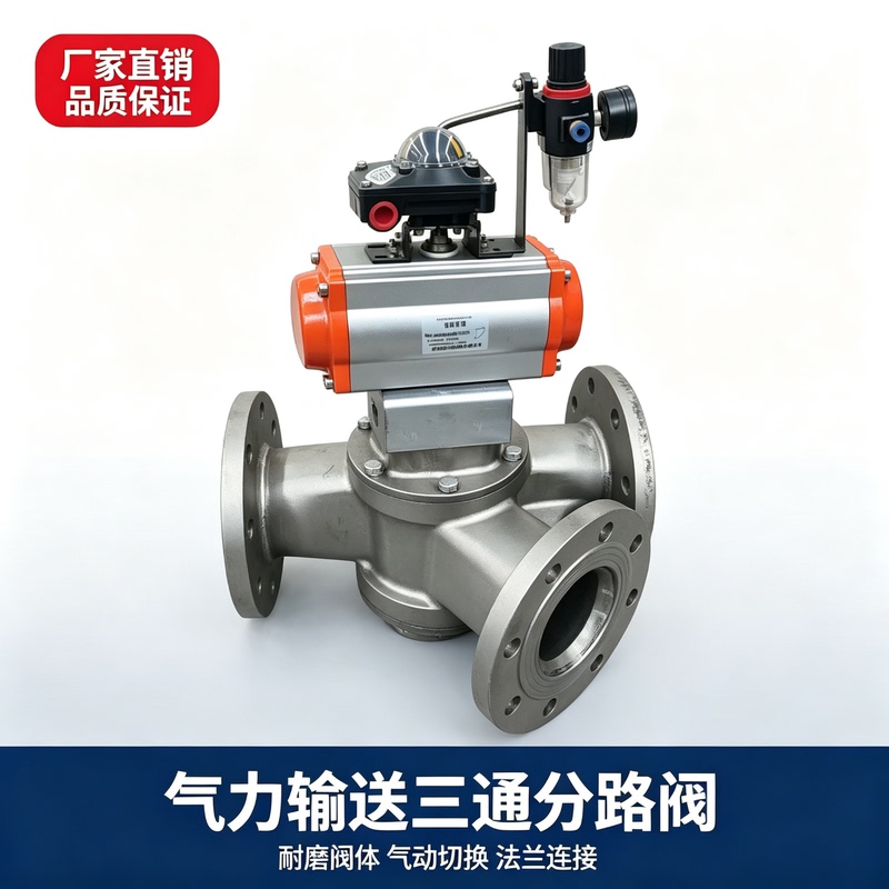 Pneumatic Diverter Valve, Pneumatic Conveying Reversing Valve, Powder Three-Way Switching Valve, Powder Conveying Wear-Resistant Ceramic Valve