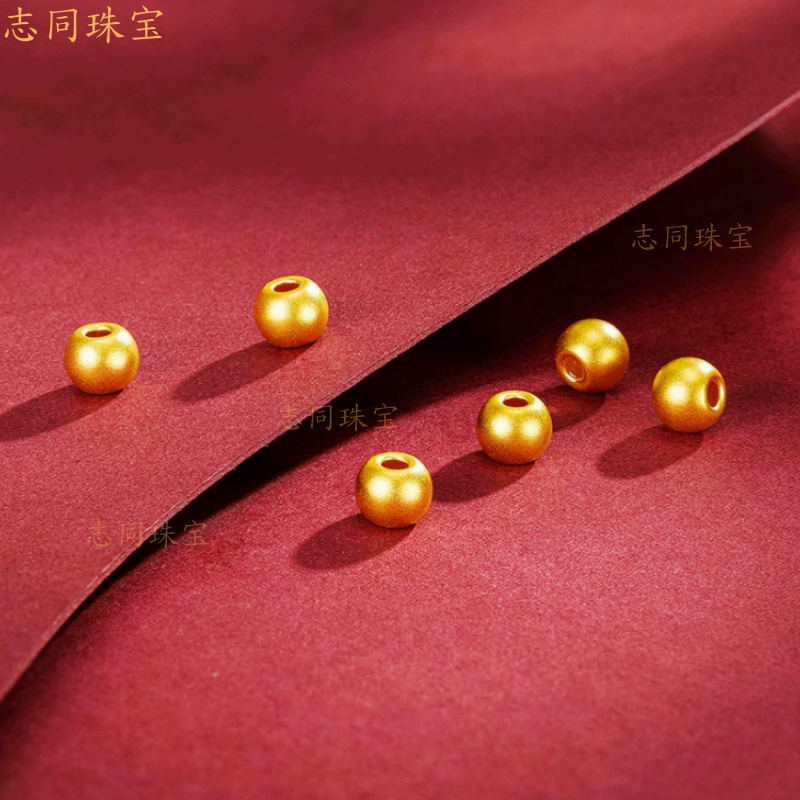 ZHI TONG JEWELRY/Zhi Tong Jewelry 999 純金ビーズ ゴールドブレスレット 転写ビーズ DIY 小さなゴールドビーズ