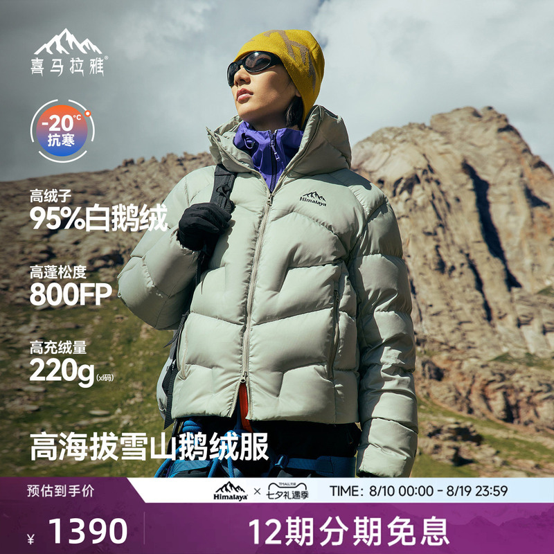 Himalaya Jade Dragon down Jacket 800 Fill Power Water-Repellent Goose down Warm Windproof Outdoor Snow Mountain Climbing Jacket for Men and Women