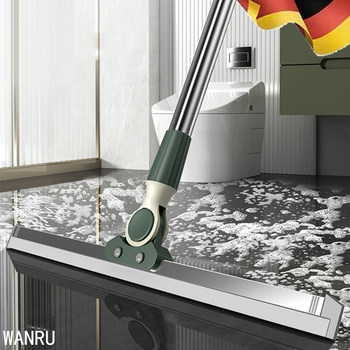 German Silicone Squeegee Water Scraper Sweeping Tool Magic Broom Dual-Purpose for Mopping and Sweeping in the Bathroom with Double Scraper Strips