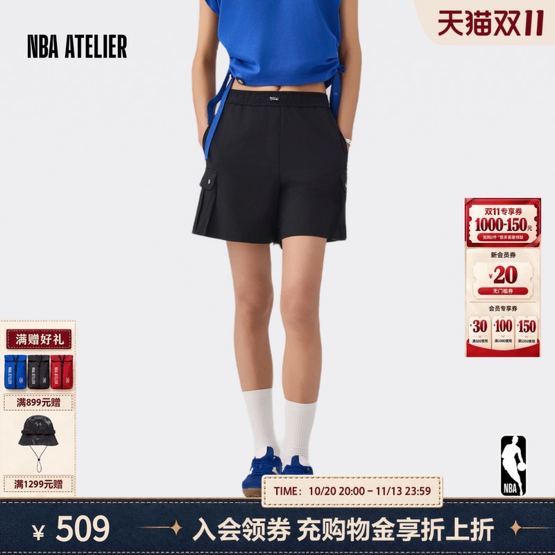 Nba Atelier Women's Black A-Line Versatile Casual Shorts for Outerwear, Loose Fit, Everyday Wear, Versatile for Commuting