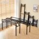 Folding table shelf long table double-layer table frame iron frame table leg single-layer table leg simple dining table thickened bracket bed sheet pull cart